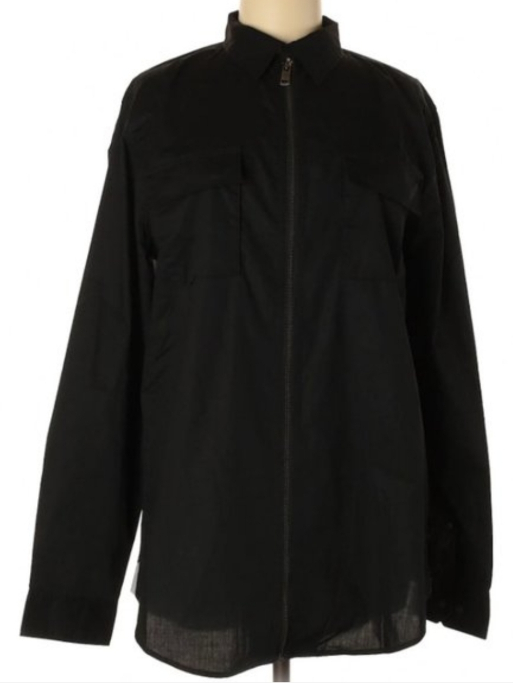 DKNY Donna Karan Oversized Utility Shirt Zipper Jacket Unisex Loose Fit Zip Up
